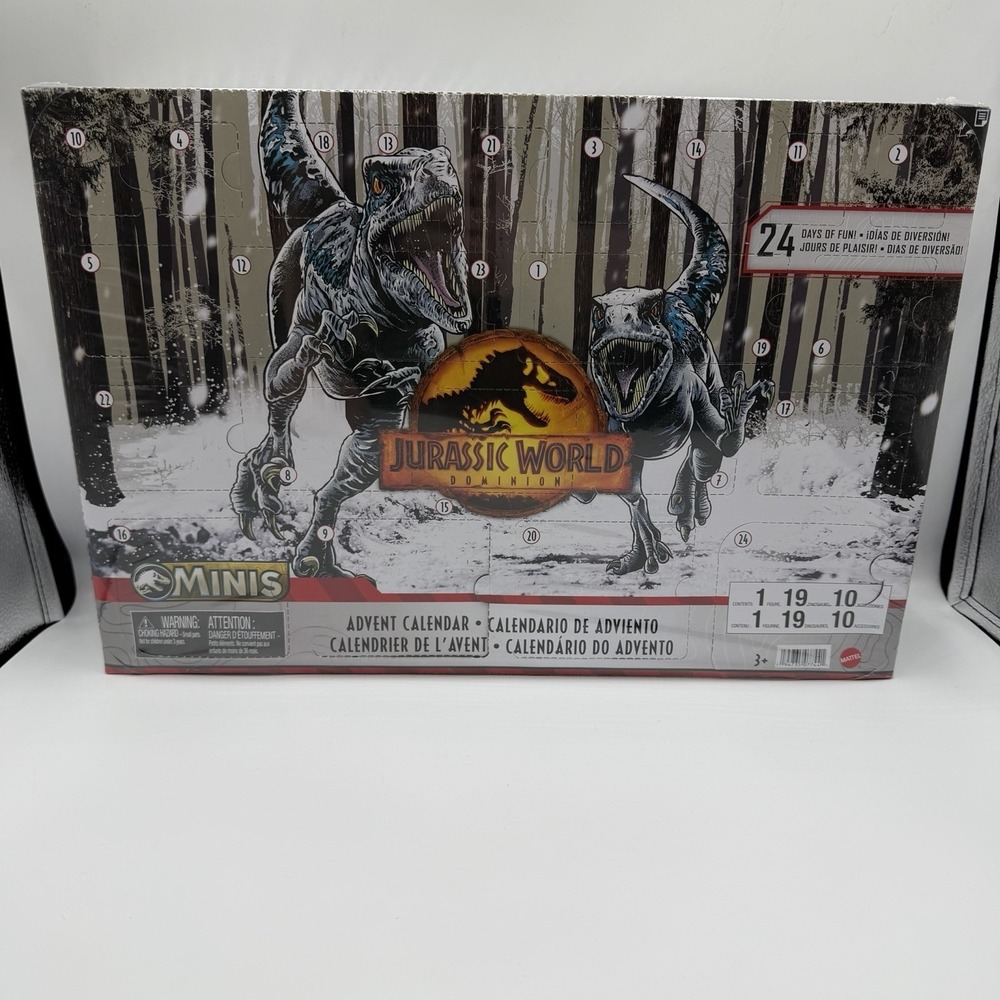 NEW Jurassic World Advent Calendar 24 Day Countdown Calendar Jurassic Mini Dinos
